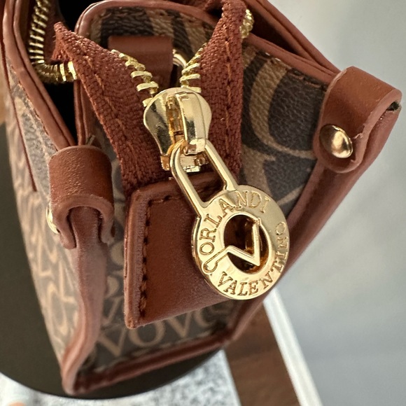 Valentino Orlandi Brown VOVO Monogram Shoulder Bag / Tote /Crossbody - NWT - Picture 9 of 11